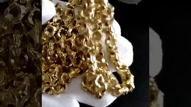 Золотая цепочка Краб с камнями: чёрными бриллиантами, сапфирами, рубинами и изумрудами. Вес 83 гр. смотреть онлайн