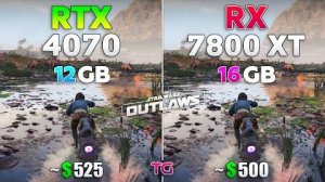 RTX 4070 vs RX 7800 XT в Star Wars Outlaws 1440p 1080p, что же лучше