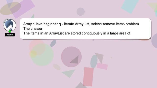 Array : Java beginner q - iterate ArrayList, select+remove items problem смотреть онлайн