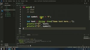 #04. Продолжаем работу с переменными. Rust #4. Работа с типами данных char и bool. Уроки Rust