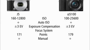 Nikon 1 J5 vs Sony α5100