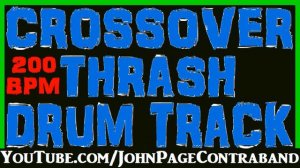 Crossover Thrash Drum Backing Track 200 bpm for Guitar and Bass Free Metal Beat