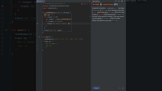 Kotlin - break & continue read numbers super easy programming