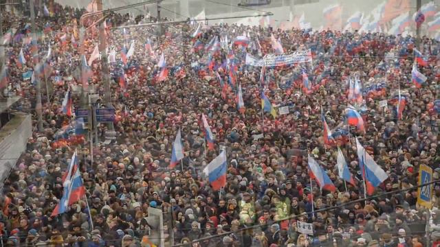 Траурный марш памяти Бориса Немцова 1 марта 2015 года смотреть онлайн