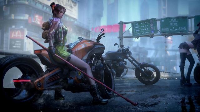 Futuristic Biker Girls 4K живые обои на рабочий стол
