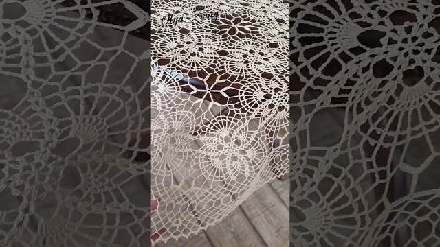 Скатерть вязаная крючком для овального стола