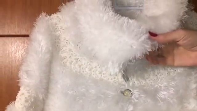 Обзор белой шубки из травки с ленточным кружевом. смотреть онлайн