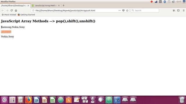 4.8 - How to use JavaScript Pop,shift,unshift Methods