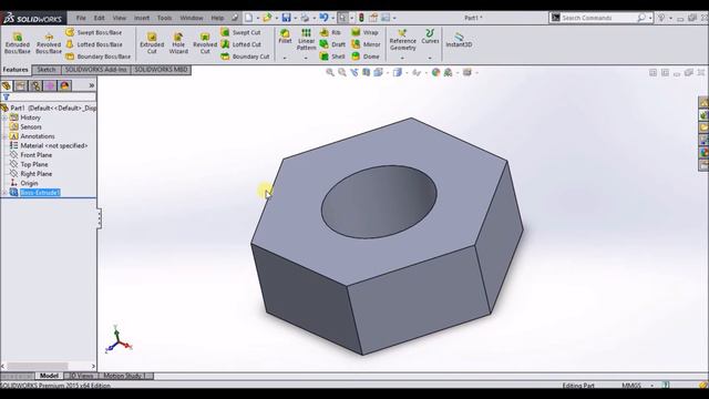 Solidworks tutorials| Lecture-7 Nut Part Design