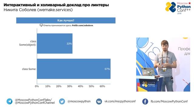 Интерактивный и холиварный доклад про линтеры / Никита Соболев (wemake.services) смотреть онлайн