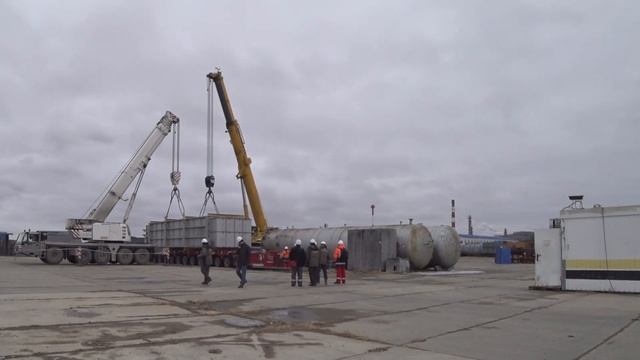 Транспортировка негабаритного груза 150 тонн на  SPMT ("самоходные  тележки"),  1й рейс
