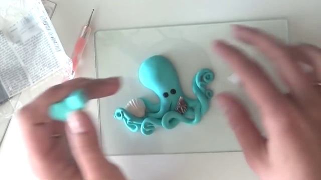 Мастер-класс: кулон "Морской осьминог" из полимерной глины FIMO/polymer clay tutorial смотреть онлайн