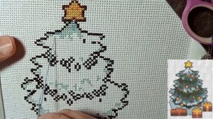 FlossTube || StitchWithMe 5 - UnderTaleChristmasTree - NatureSounds || hobbysTORIes || Dec 05, 2021