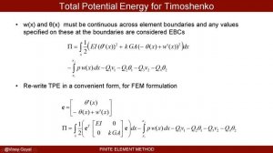 Finite Element Methods: Lecture 12 - 1D Timoshenko Beam Element Formulation