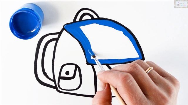 Как нарисовать рюкзак / мультик раскраска ранец для детей / учим цвета смотреть онлайн
