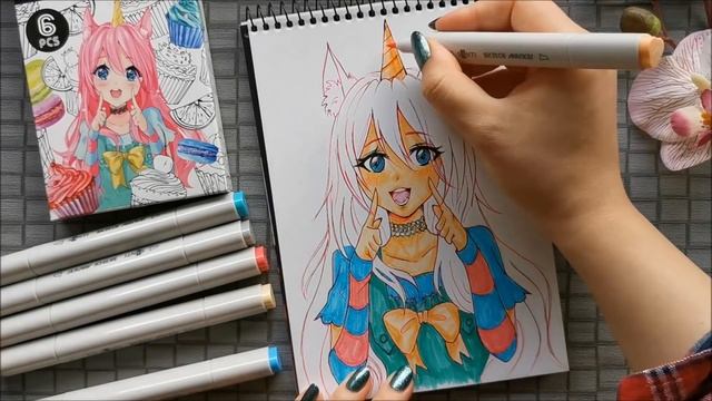 СПЕЦИАЛЬНЫЕ МАРКЕРЫ ДЛЯ РИСОВАНИЯ АНИМЕ ? ВОЗМОЖНО ЛИ РАСКРАСИТЬ РИСУНОК ЭТИМ НАБОРОМ КАНЦЕЛЯРИИ ? смотреть онлайн