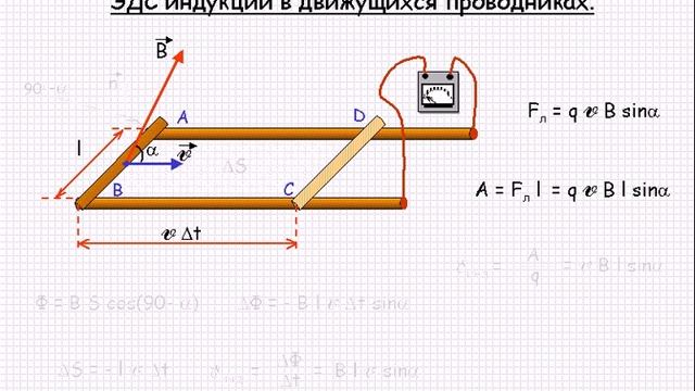 Магнетизм ЭДС индукции в движущихся проводниках Урок 84 смотреть онлайн