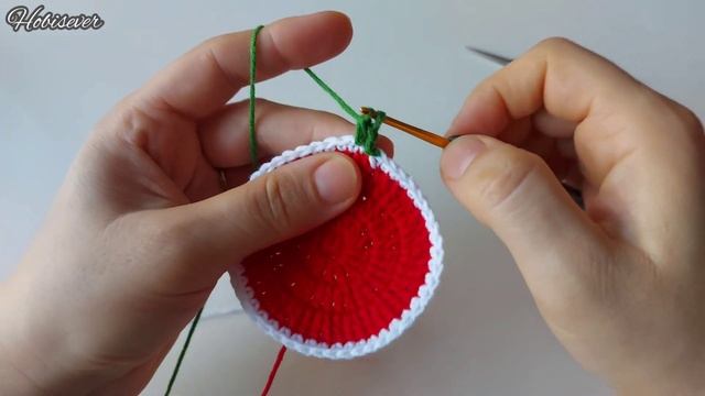Kolay Tığ işi Karpuz Anahtarlık Yapımı  ??/ Crochet Keychain / Amigurumi Anahtarlık Örgü Modelleri