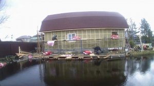 Утепляем дом из бруса каменной ватой в 100мм.