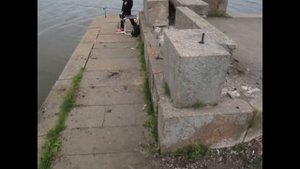 на рыбалке в Лахтинском Разливе с внуком.