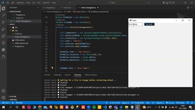 #02-VSCode İle CSharp Winforms İşlemleri - TextBox Bileşeni