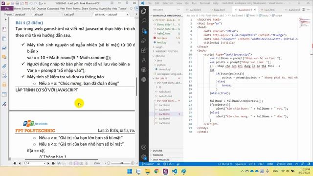 #JS #WEB1042 - Lập trình cơ sở với Java script - Lab 2 смотреть онлайн