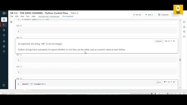 Databricks Module 4(#20):Python Control Flows