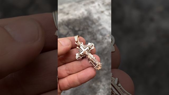 Мужской золотой крестик 10 гр,фианит, золото 585 смотреть онлайн