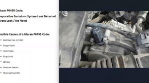 Causes and Fixes Nissan P0455 Code: Evaporative Emissions System Leak Detected (Gross Leak No Flow)