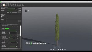 PlantCatalog: 3D Lombardy poplar - Populus nigra 'Italica' - procedural vegetation engine