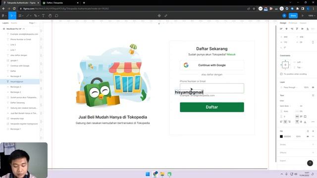 Belajar UI Design Login Register Tokopedia - Figma смотреть онлайн
