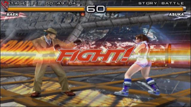 Baek vs Asuka Kazama hit fight vs perfect Tekken 5 Story mode смотреть онлайн