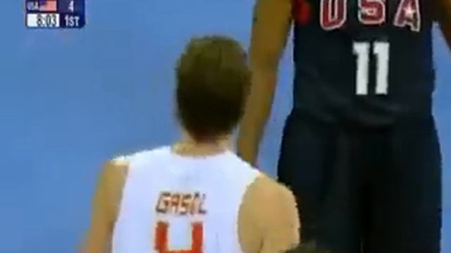 Kobe Bryant tackles Pau Gasol 2008 olympics смотреть онлайн