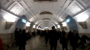 Москва 2027 станция метро Белорусская кольцевой линии зима день