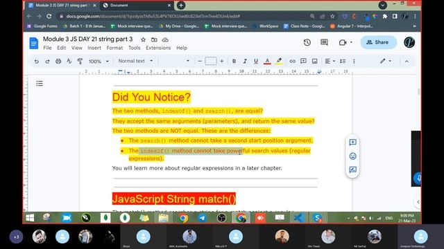 Day 20 Module 3 JS String method part 3 in Hindi 21 March 2023