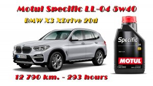 Motul Specific LL-04 5w40 (отработка из BMW X3 2,0D - 12 790 км. 293 м.ч.).