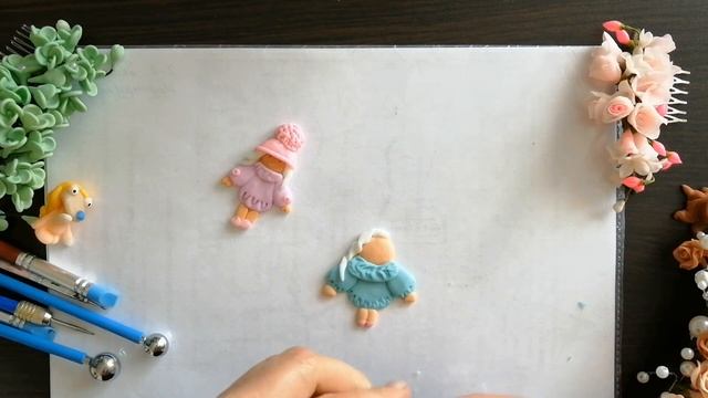 Мастер - класс: лепим куколку из холодного фарфора. Куколка  брошка.