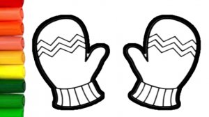 How to draw cute gloves easy for kids | Как нарисовать перчатки детям | Bolalarg qo'lqop chizish