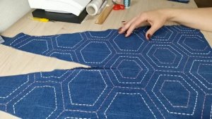 Японская сумка с вышивкой сашико