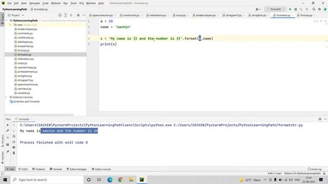 #19 String Formatting in Python | Format Function in Python | String Formatting in Hindi