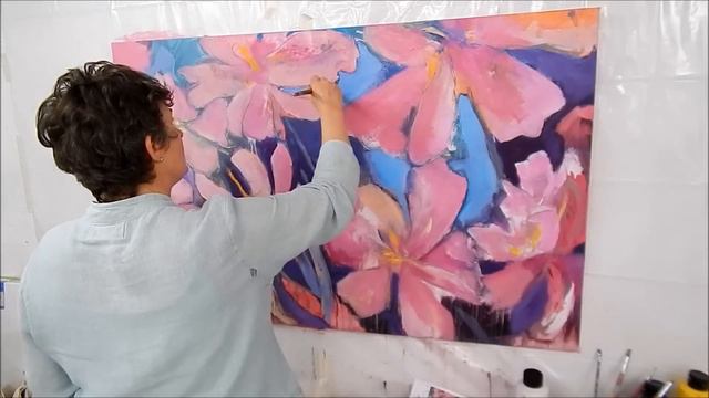 Alice-ART Flower Power, Dynamische Acrylmalerei "Geöffnete Tulpen", dynamic acrylic painting смотреть онлайн