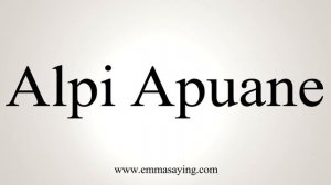 How To Say Alpi Apuane