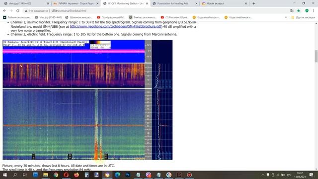 Частота Шумана Обзор 11,01,2021 Всё тихо Сравниваем обсерватории резонанса смотреть онлайн