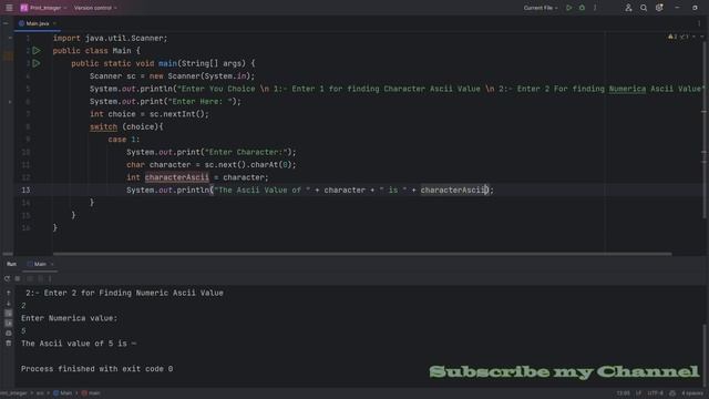 Java Program to Find ASCII value of a Character and Numeric смотреть онлайн