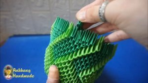 3d origami urn flower pot tutorial | DIY paper urn flower pot home decoration idea