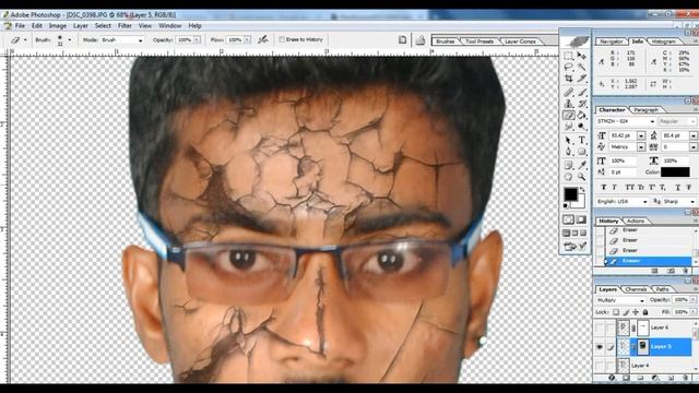 crack face I photoshop cs6 I saran graphics I fracture face смотреть онлайн