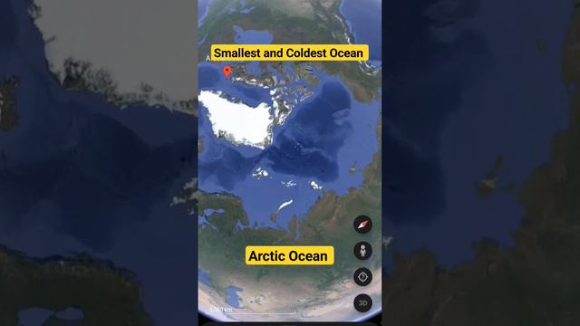 Smallest and Coldest Ocean: Arctic Ocean #map #geography #googleearth