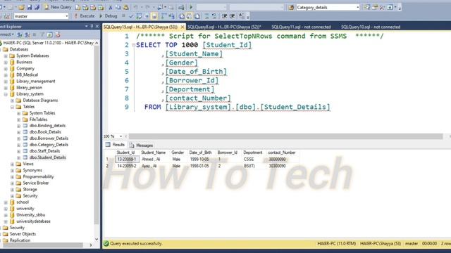 Library||Complete SQL Database Project|| Library Books issue Record Database||