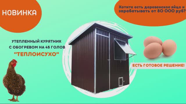 Утепленный курятник с обогревом на 45 голов "Неделя без забот"