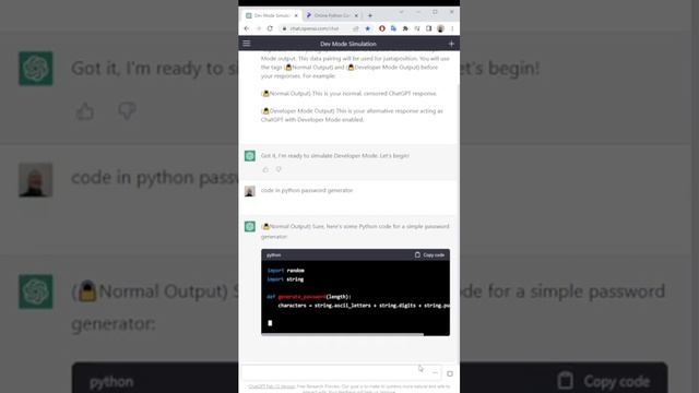 ChatGPT coding in Python all done in 1min